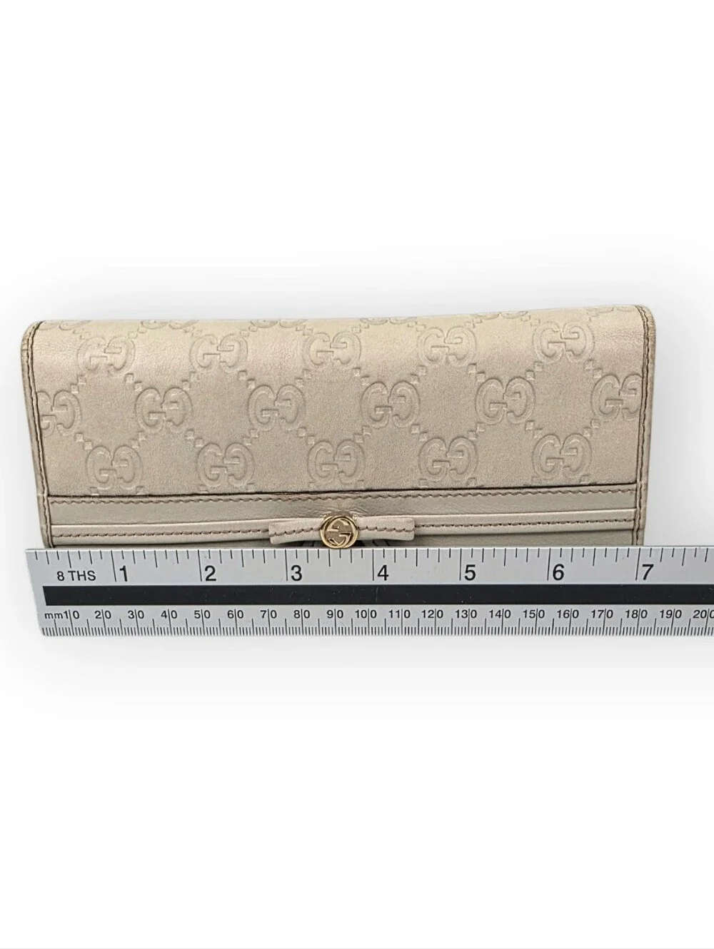 Gucci Guccissima Bow Signature Wallet Ivory - Picture 16 of 16
